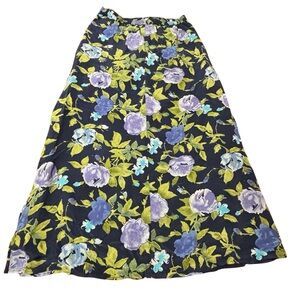 Sophisticates by Jonathan Martin Silk Floral A-Line Maxi Skirt - Size L